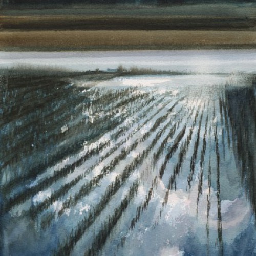 Watercolour of flood by Rupert Brown